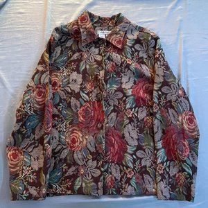 Vintage Coldwater Creek Womens Floral Jacket / Bla